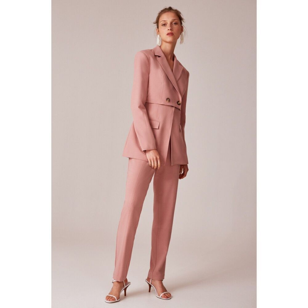C/MEO COLLECTIVE Women's Dusty Pink Draped Suit Blazer Jacket Size Medium